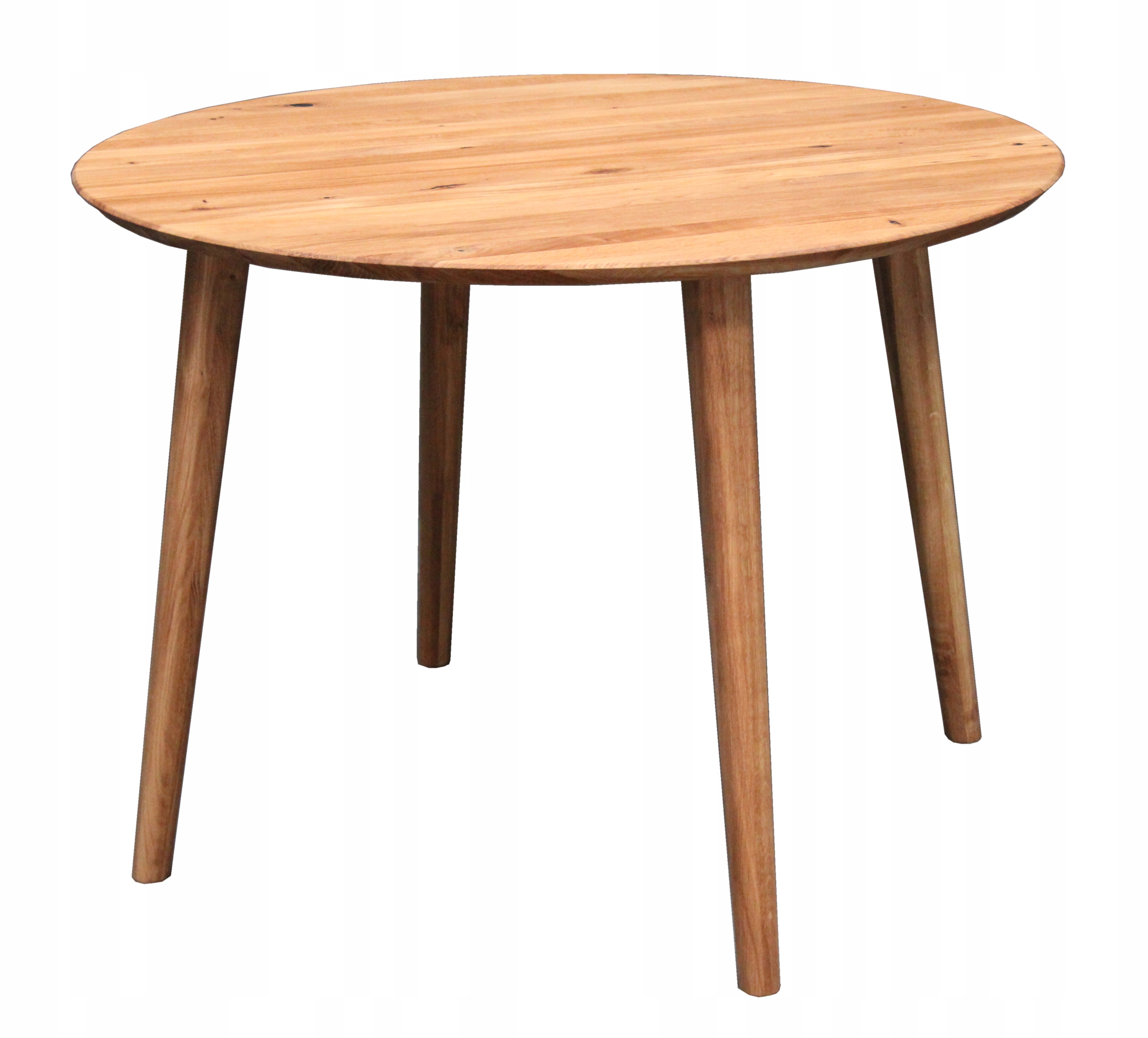 

Stół Okrągły Dębowy Lite Drewno Dąb 105 cm