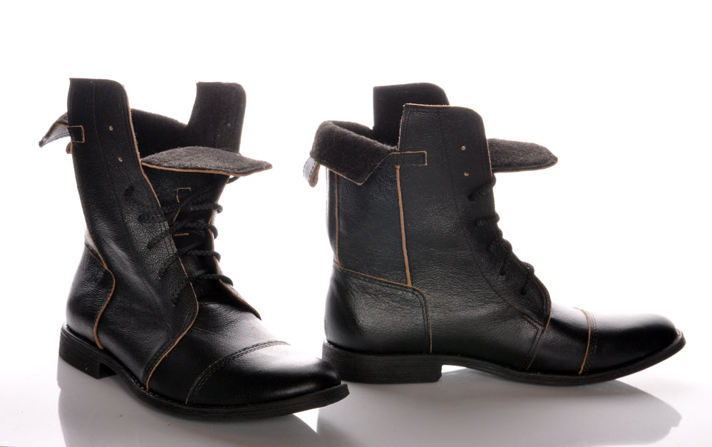 BUTY BULLET za kostkę SKÓRA GROSZEK MĘSKIE CZARNE BEŻ TRZEWIKI SZTYBLETY 42 Długość wkładki 28.5 cm