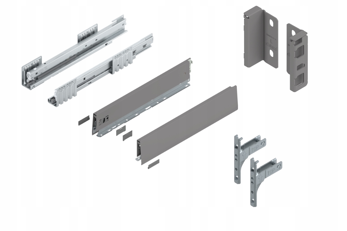 Blum Šuplík 450 Nízká zásuvka M Blm Šedá