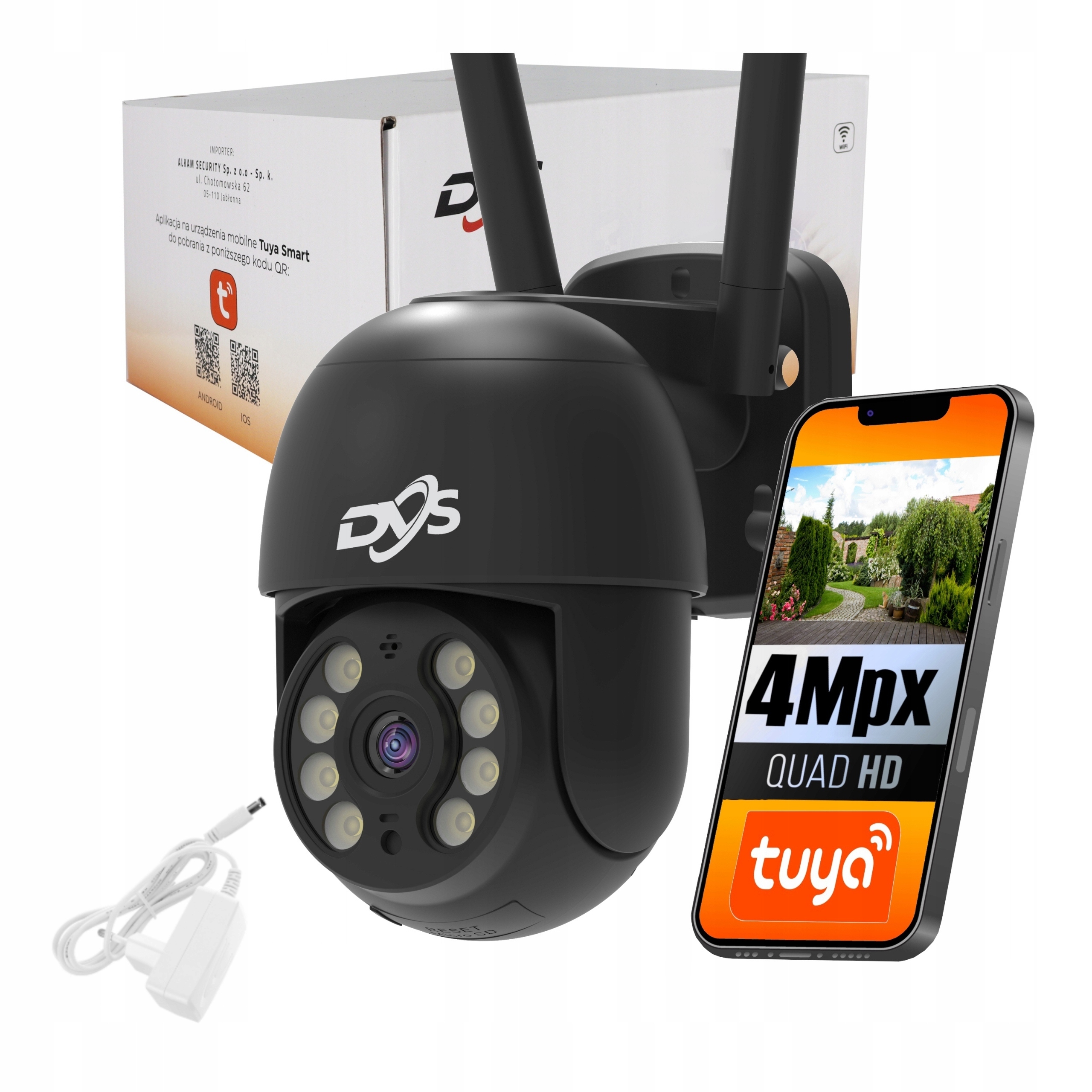 Kamera IP DVS bezprzewodowa obrotowa 4Mpx z aplikacją Tuya Smart