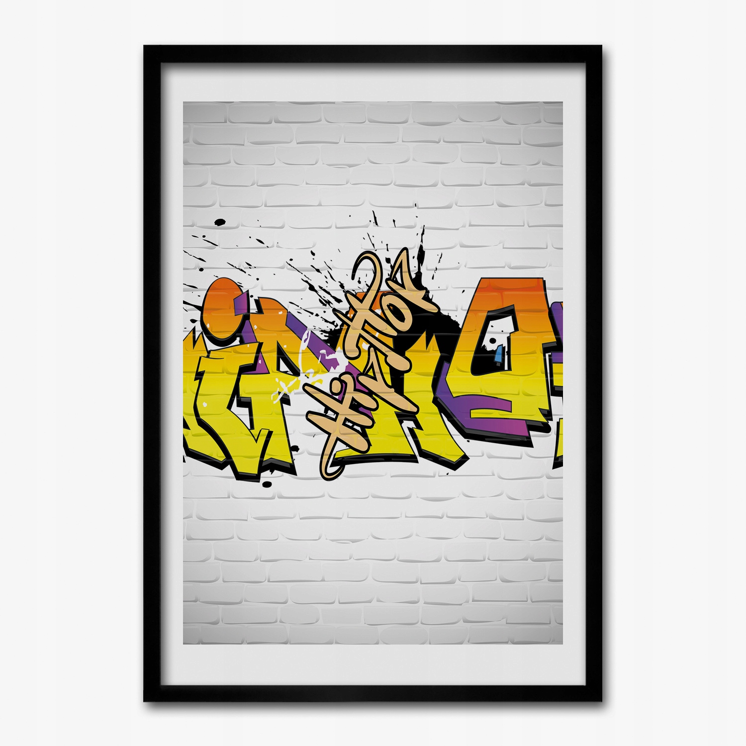 Nástenný obraz v ráme Hip hop graffiti mur 70x100