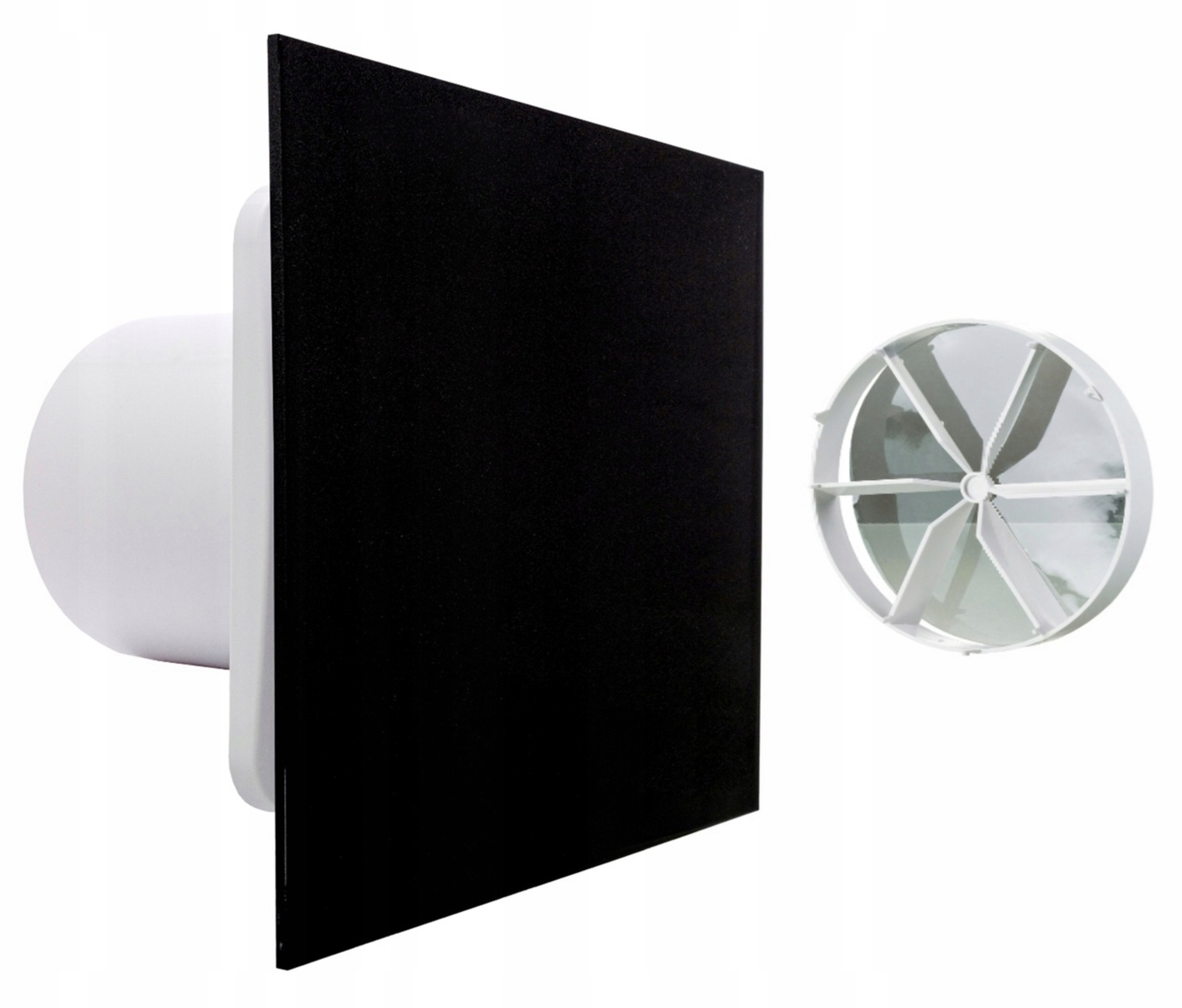 Koupelnový Ventilátor FI125mm Černý Časový Spínač Tichý Dárek Ventil
