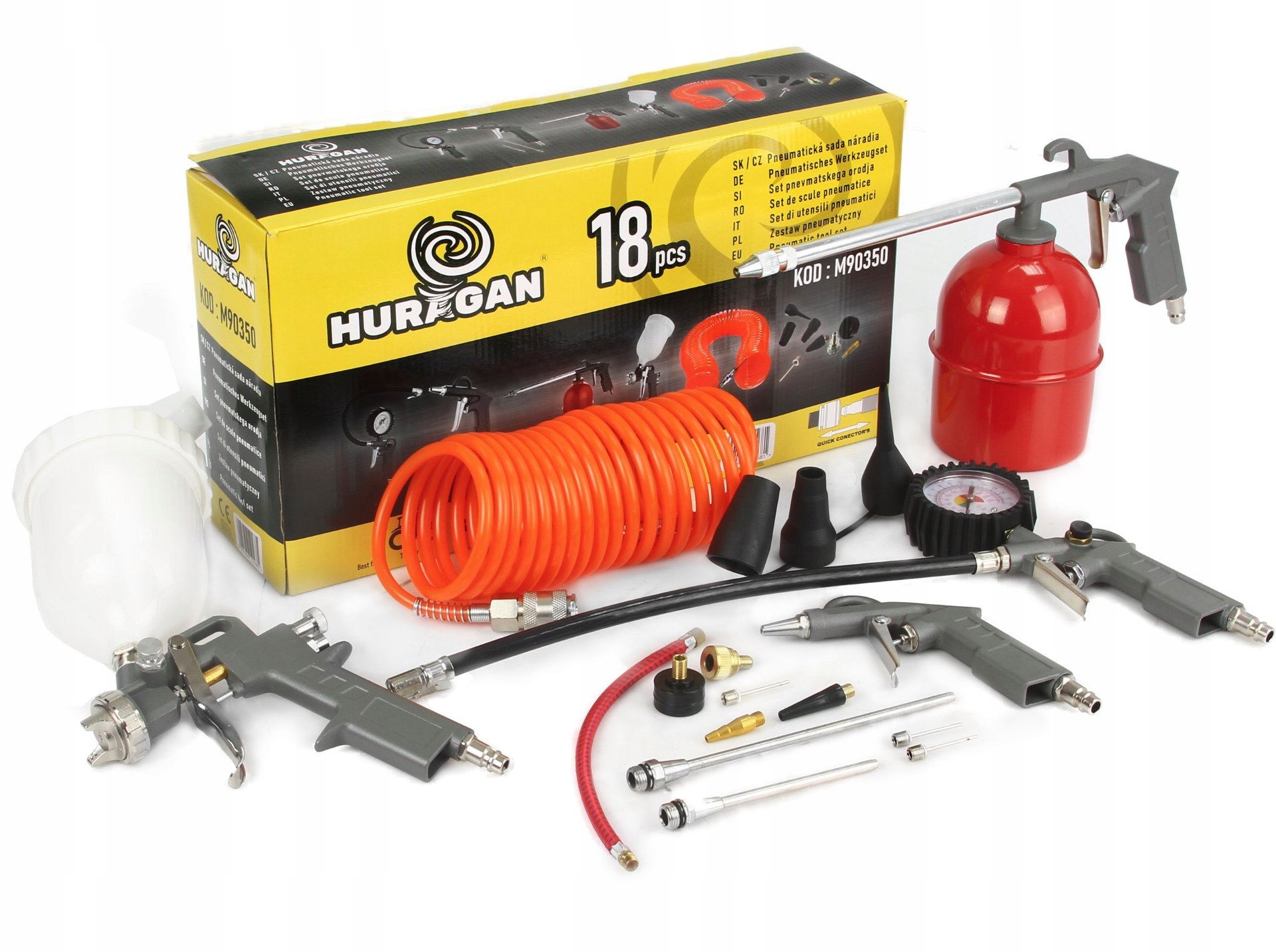 ZESTAW PNEUMATYCZNY DO MALOWANIA KOMPLET 18 ELEMENTÓW ZESTAW LAKIERNICZY