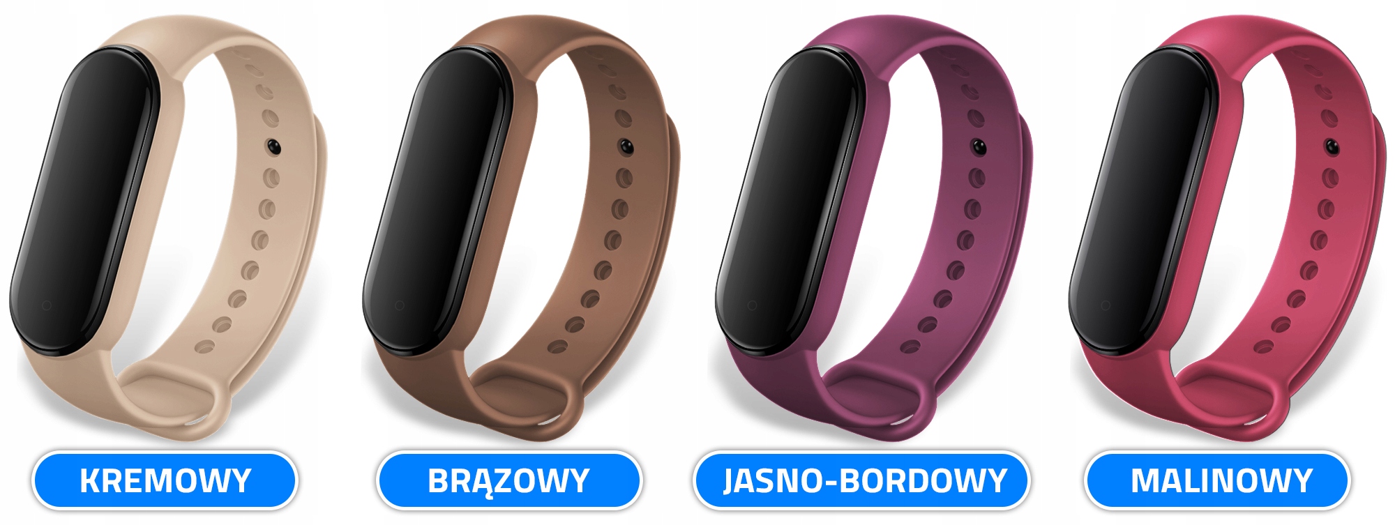 PASEK OPASKA do XIAOMI MI BAND 5/6/7 -DUŻO KOLORÓW Materiał guma