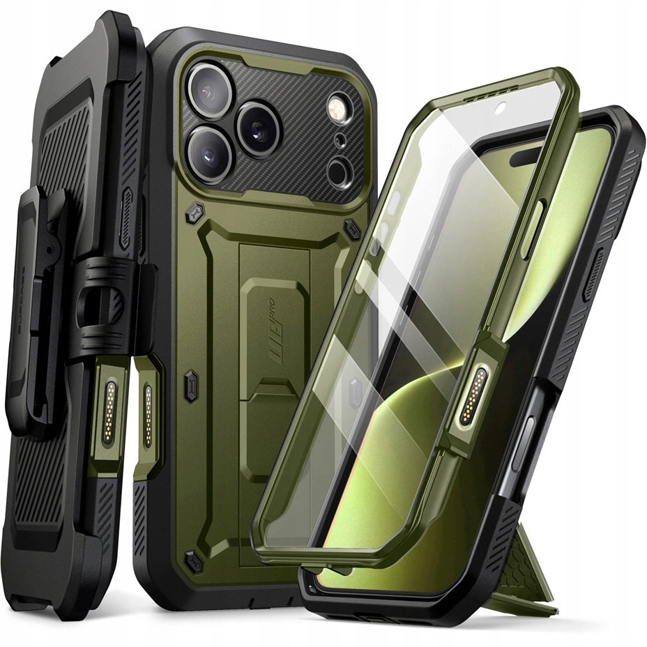 Pouzdro pancéřové Supcase pro iPhone 17 Pro Max, na opasek s opěrkou Stand (CC)