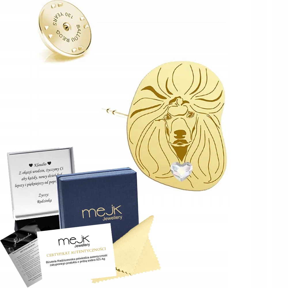 Odznak Pudl 925 Pin Dárek Šperky Dedikace Bonus