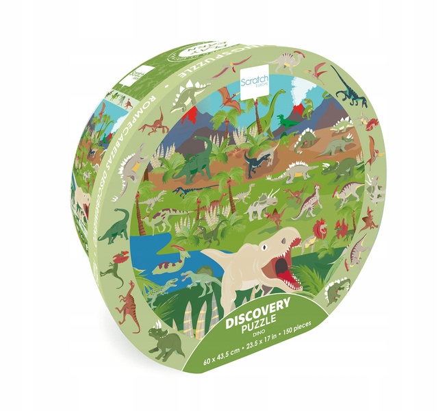 Scratch Puzzle Obserwacyjne Dinozaury 150 Elementów