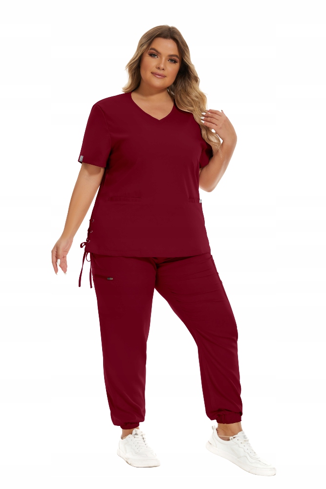Komplet Medyczny Damski Scrub Uniform Model Treat Kolor Burgundy Rozm. XXL