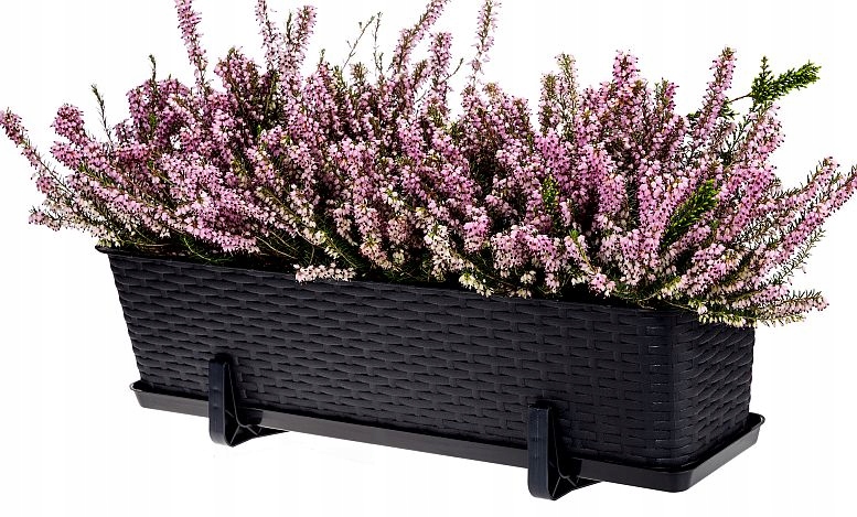 PODSTAWKA DO SKRZYNKA BALKONOWA styl rattan 40cm ANTRACYT Długość maksymalna 40 cm