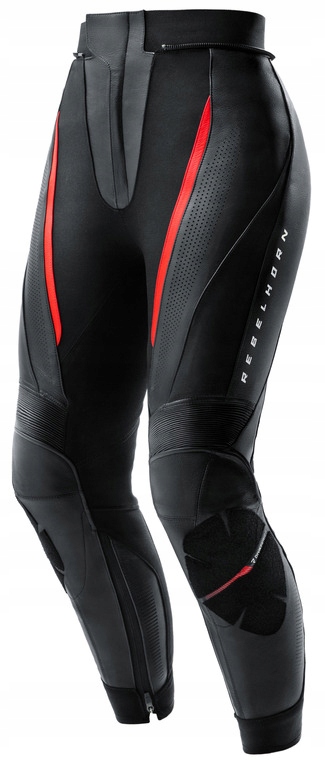 Rebelhorn Diva Black Red Dámske Kožené Motocyklové Nohavice 46