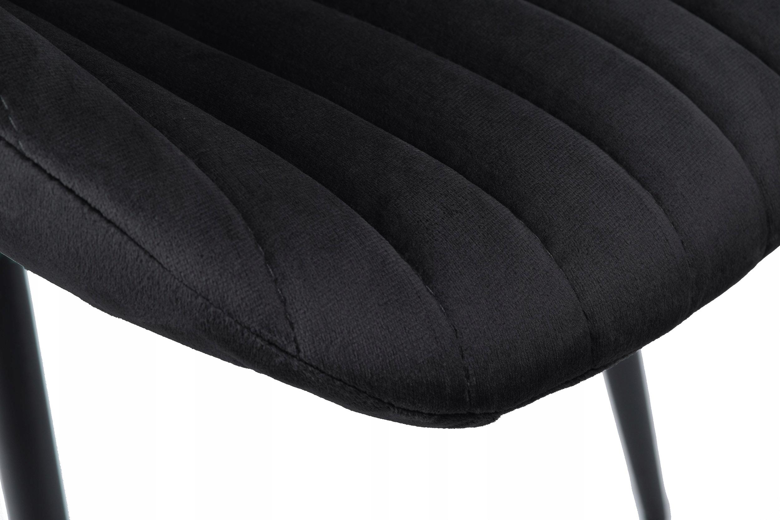 KRZESŁO TAPICEROWANE WELUROWE NOWOCZESNE LOFTOWE DO JADALNI SALONU KUCHNI Kolor obicia czarny