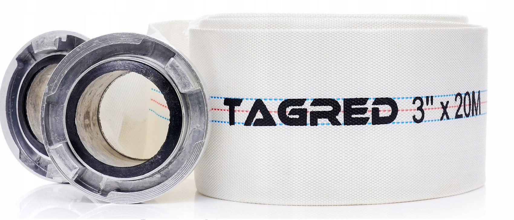 Hasičská hadica 3 palce, dĺžka 20 m, s rýchlospojkami, vložka Pu Pvc