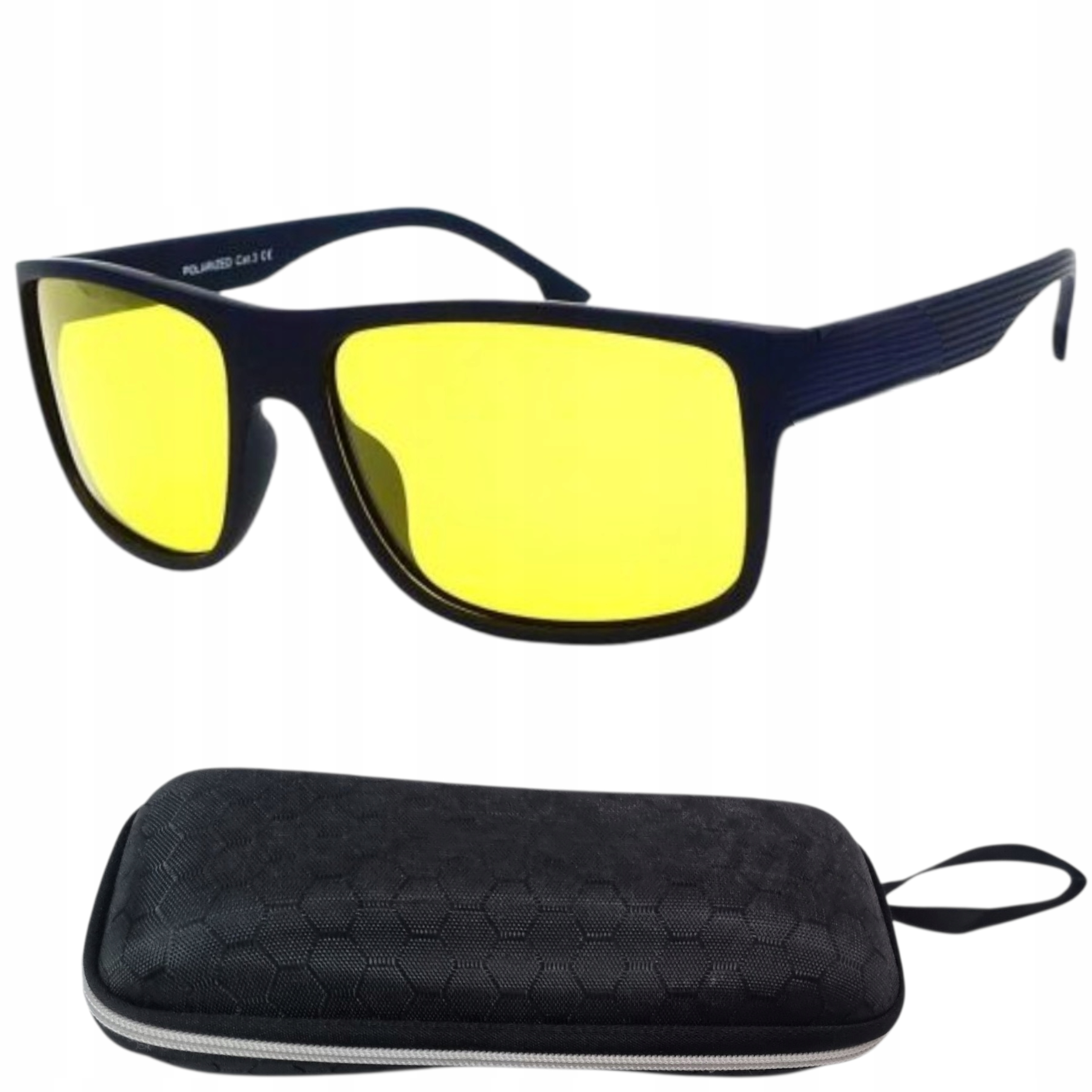 Okulary Dla Kierowców Do Jazdy Nocą -ochronne- 1 Sztuka Żółte UV400+ Etui