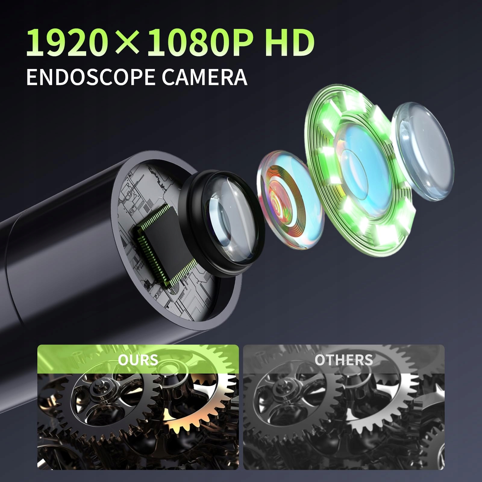 HOPEFOX Kamera Inspekcyjna 1080P HD 5M IP67 Wodoodporna 8 LED 4.3 Cal — miniatura 3