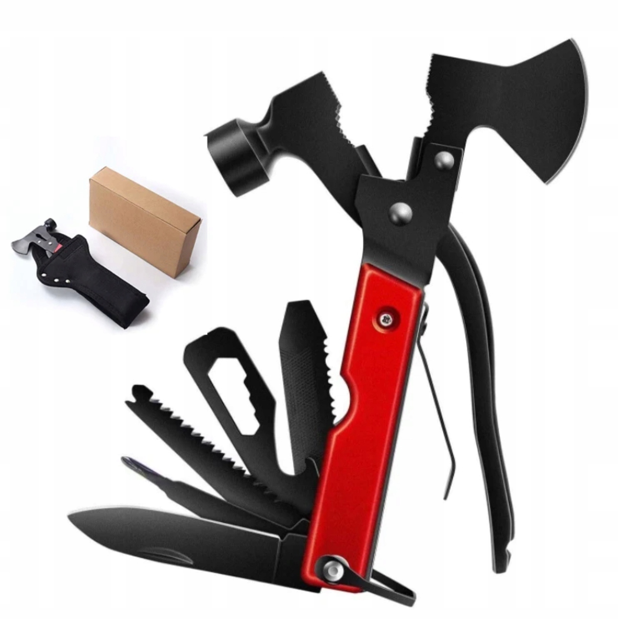 Narzędzie Wielofunkcyjne Multitool 17w1 Survival Młotek Siekierka Scyzoryk