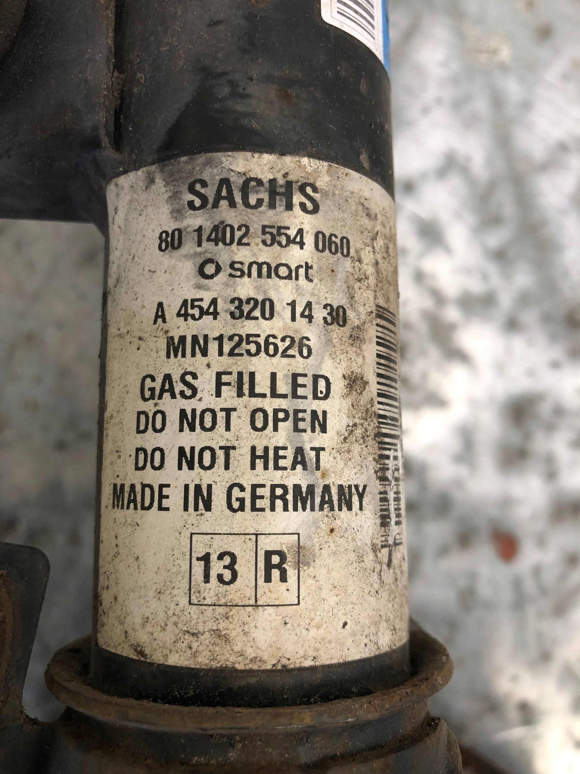 McPherson swing shock absorber right front SMART 454 A4543201430