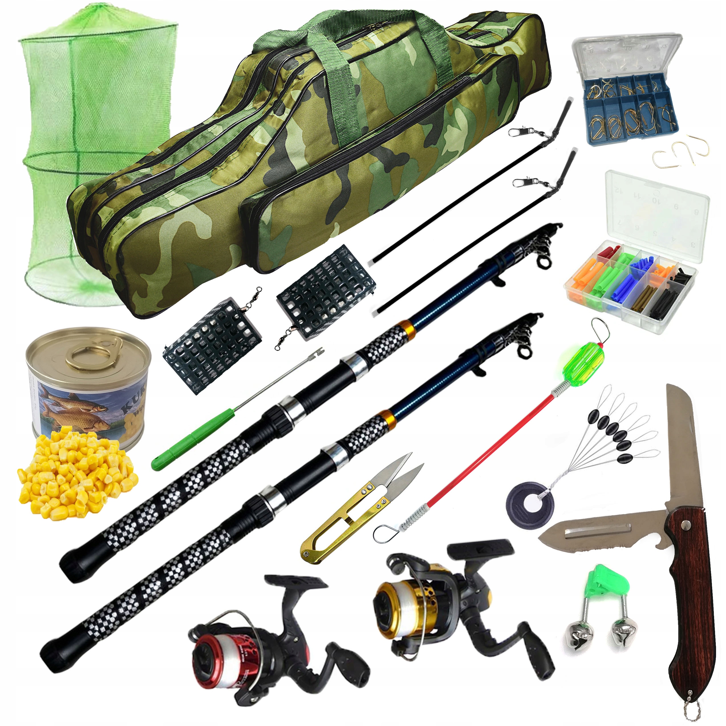 Rybářský Set 2x Prut 2x Naviják Obal