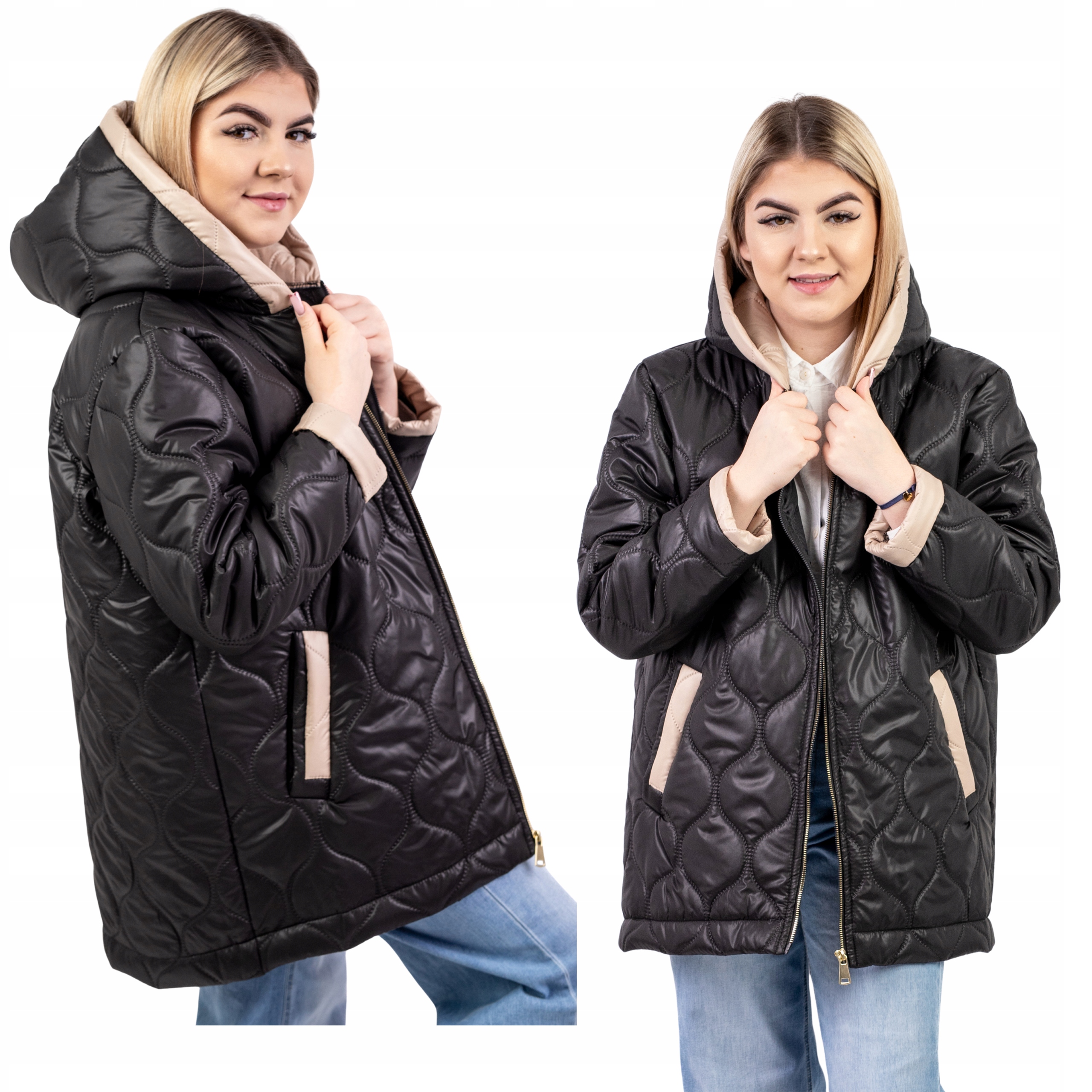 Przejściowa Kurtka Damska-lekka Ocieplana Polska Size Plus (XS-6XL) 3XL