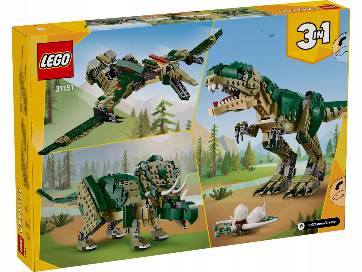 LEGO 31151 Tyranozaur - Creator Triceratops pterodaktyl dinozaur 3 w 1 EAN (GTIN) 5702017585093