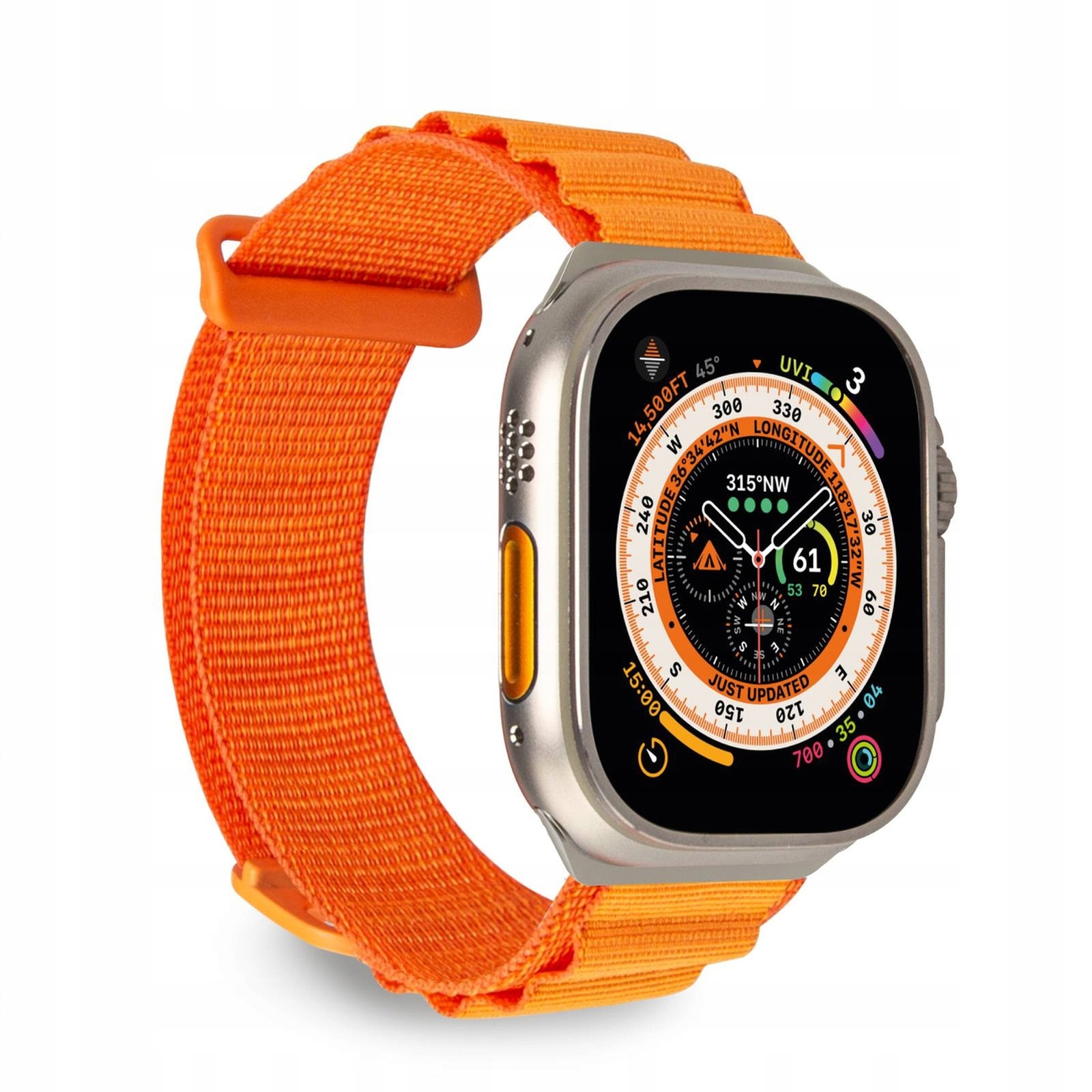Nylonový remienok pre Apple Watch 42 44 45 49 mm Extreme oranžový