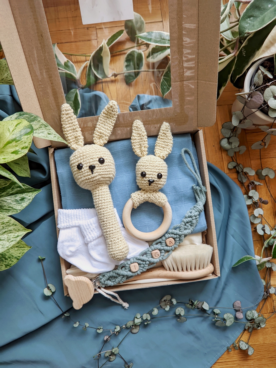 velká sada jako dárek pro miminko novorozence na křtiny baby shower box