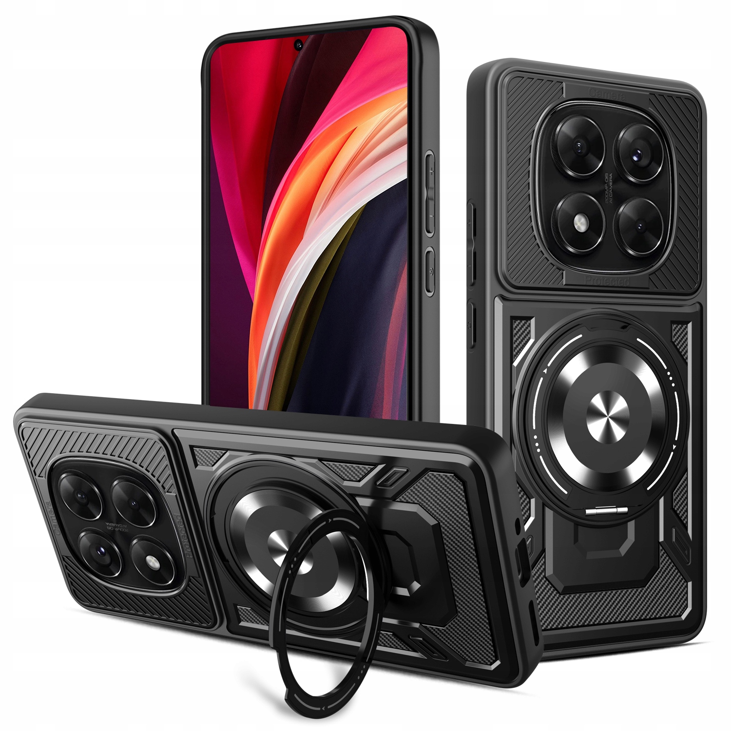 Nakładka Defender Armor Mag do Xiaomi Redmi Note 14 Pro 5G czarna Tfo