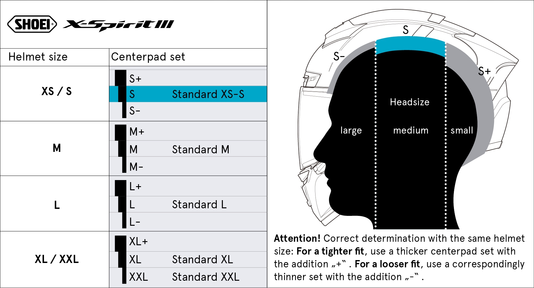 SHOEI WKŁADKA CENTRALNA KOMPLETNA TYP-I S DO X-SPIRIT 3 Producent Shoei