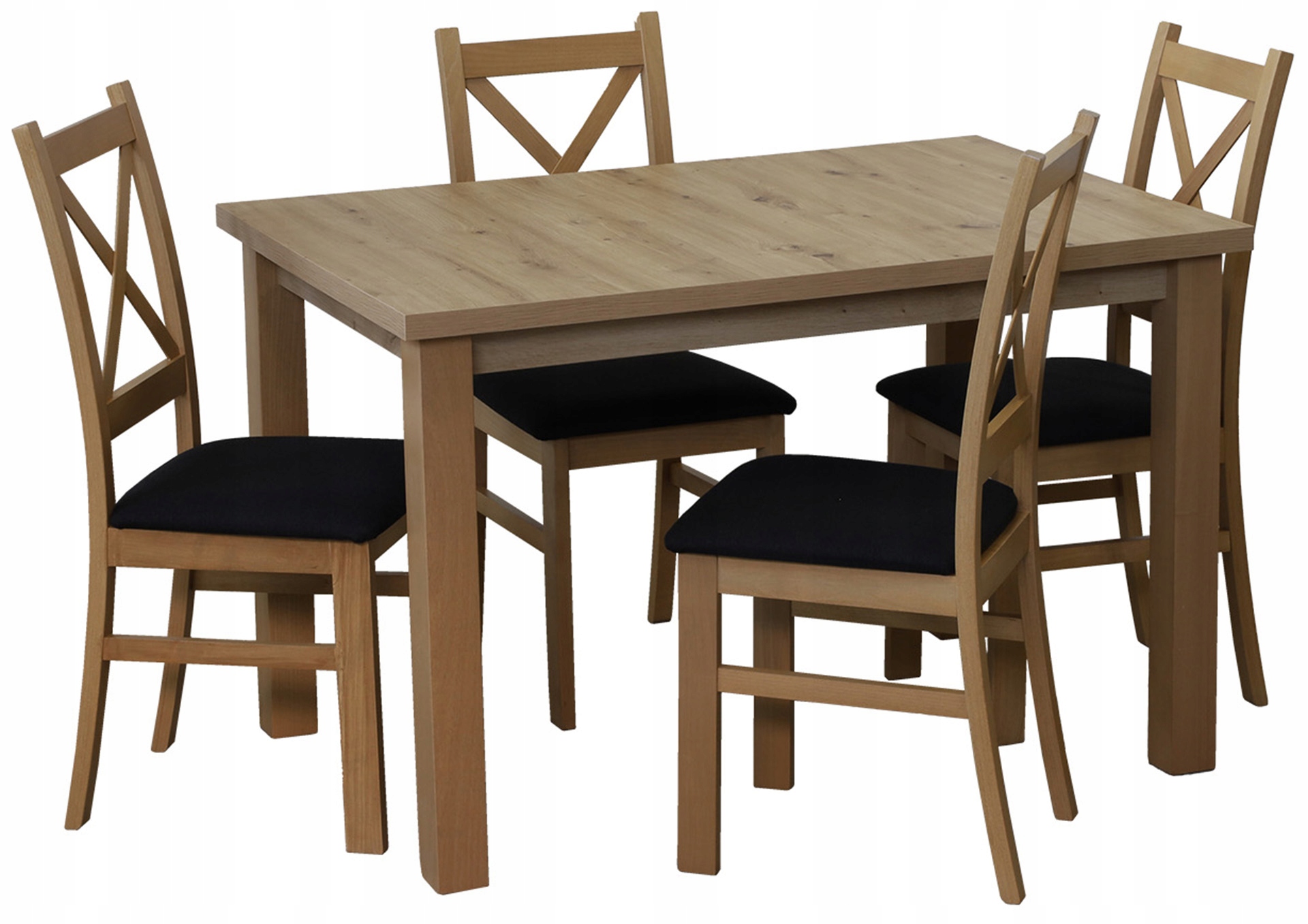 Sada kuchyňského stolu 120x80 se 4 jídelními židlemi M0017-4 Dub Artisan