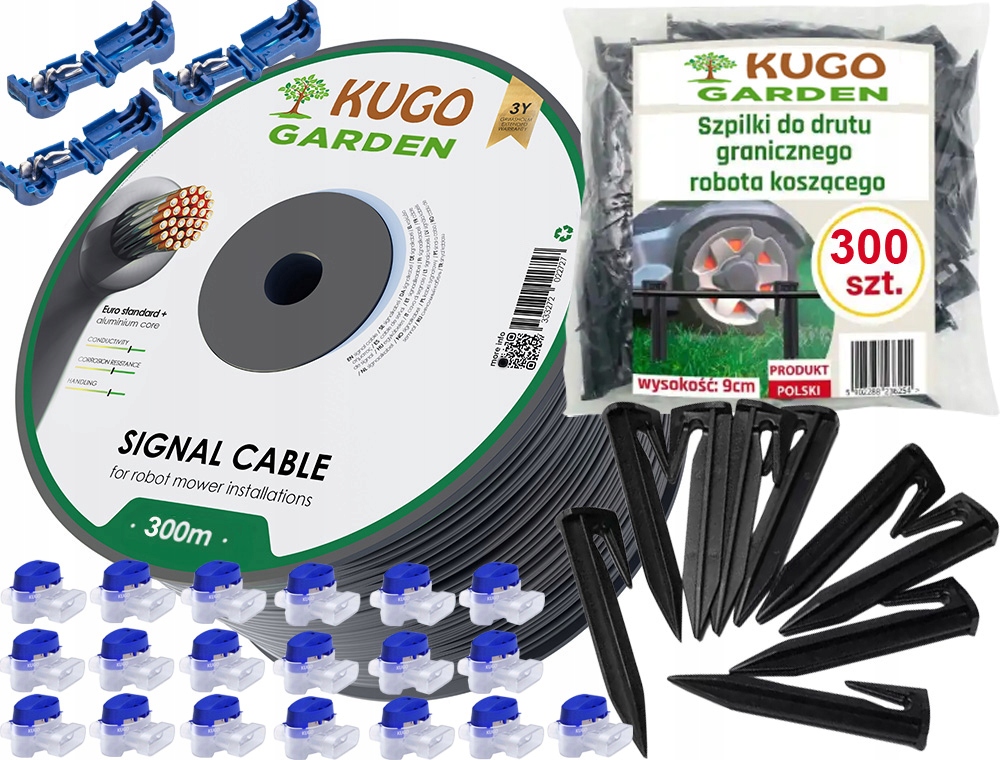 Obmedzovací Kábel Pre Robotickú Kosačku 300 m 3,4 mm 300 Kolíkov Spojky