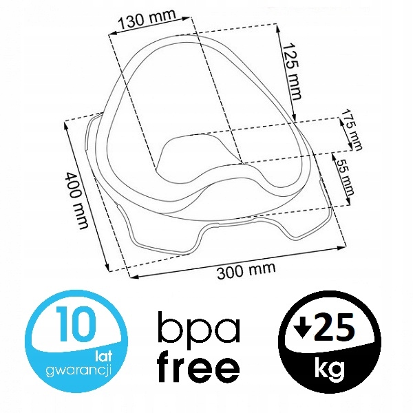 NAKŁADKA SEDESOWA ANTYPOŚLIZGOWA toaleta wc SZARA Kod producenta 4052396044881