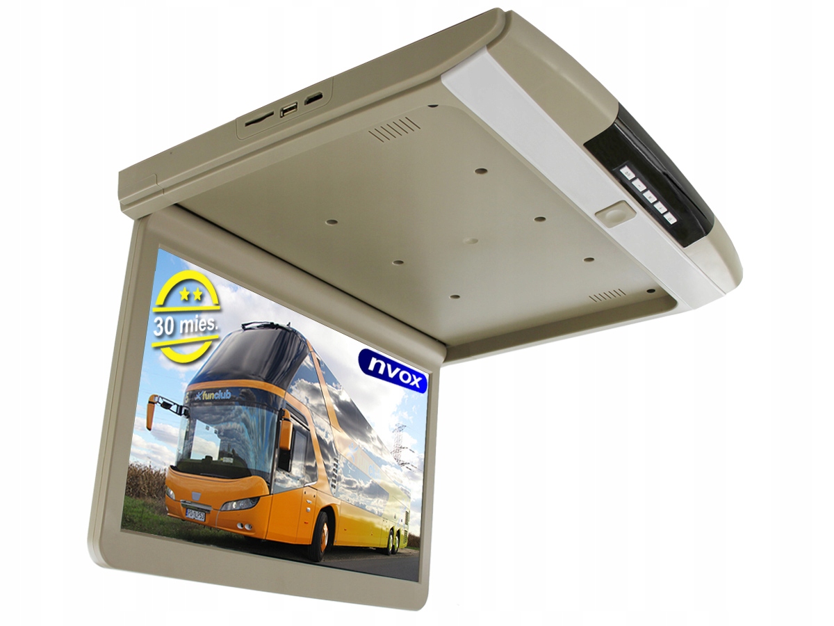 NVOX MONITOR do samochodu PODWIESZANY PODSUFITOWY 17 " CALI HDMI USB Gwar30