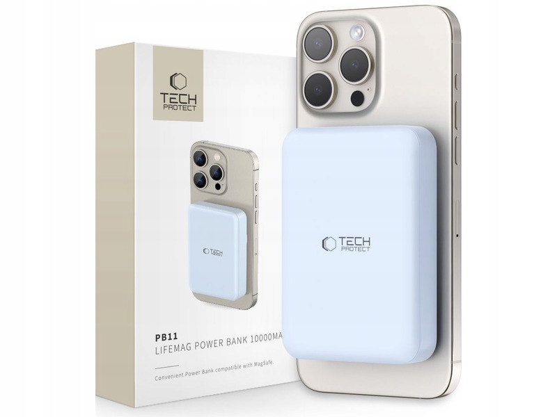 Powerbank Tech-protect PB11 LifeMag MagSafe 10000 mAh 15W Niebieski