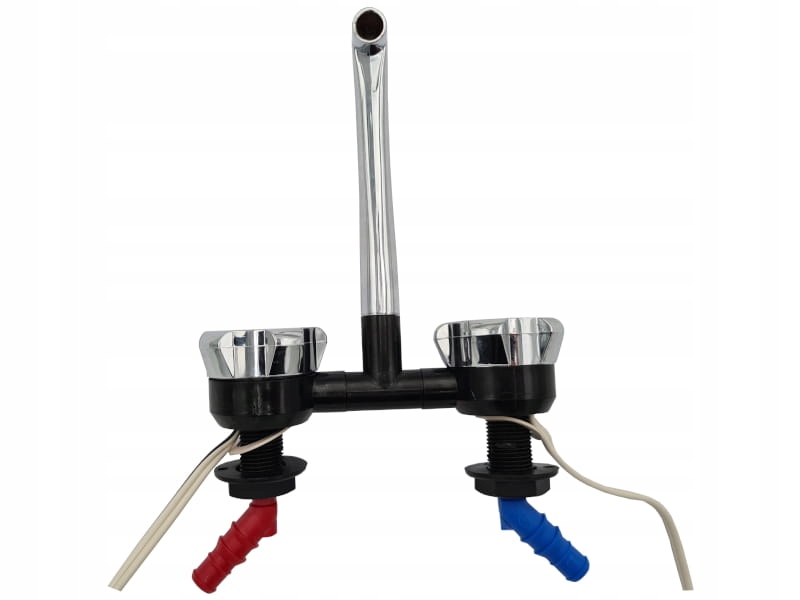 Wylewka mieszacz kran do przyczepy chrom czarny