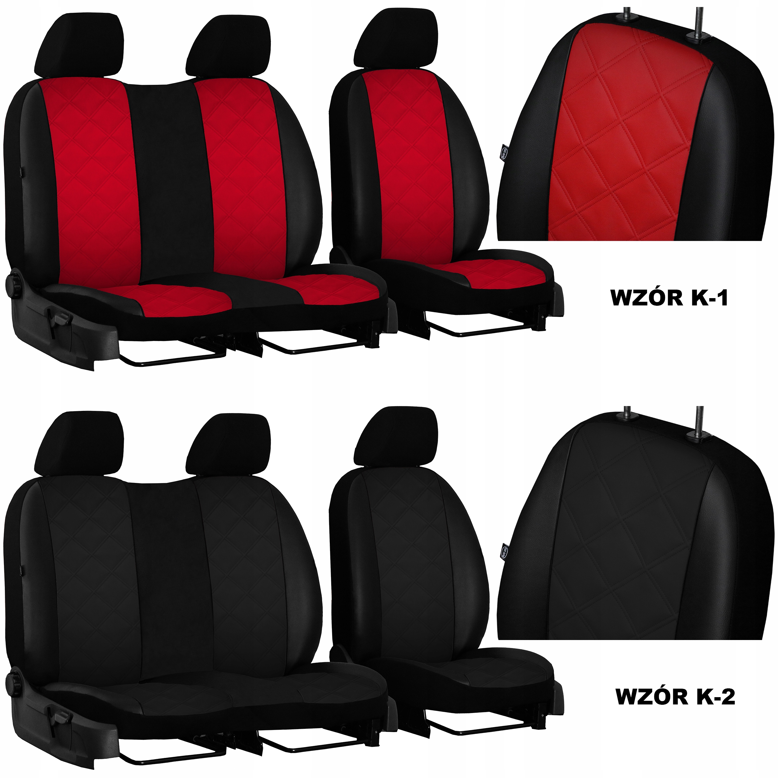 SKÓRZANE POKROWCE MIAROWE DO RENAULT MASTER 3 2+1 Przeznaczenie przednie fotele