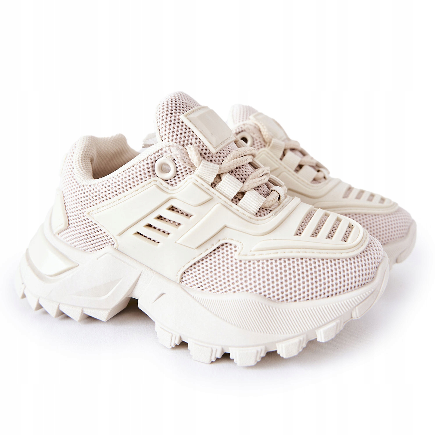 

Dziecięce Sneakersy Jasno Beżowe Profilowane 27