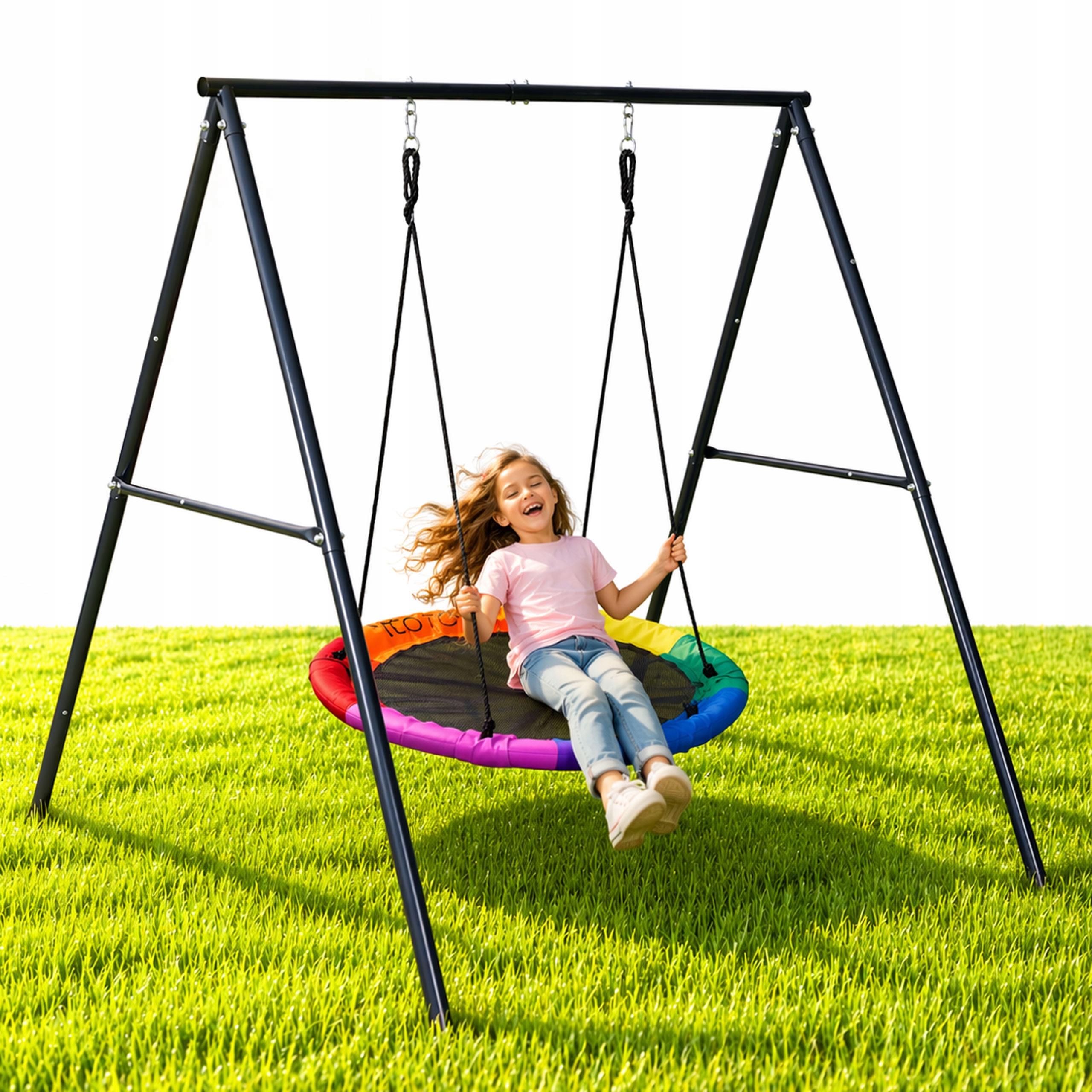 Detská záhradná hojdačka bocianie hniezdo 100 cm, oceľová, rám Ecotoys