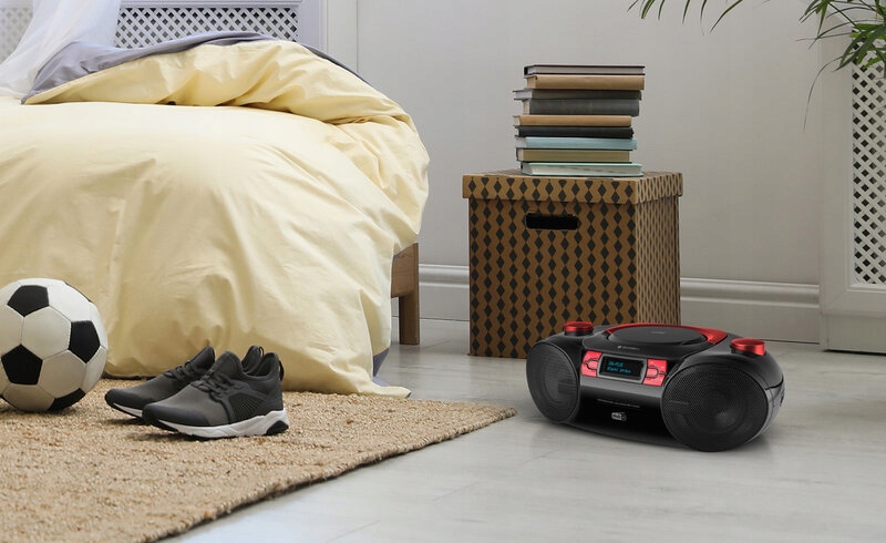 BOOMBOX RADIO CD MP3 ODTWARZACZ USB DAB+ FM AM Złącza USB minijack czytnik kart pamięci