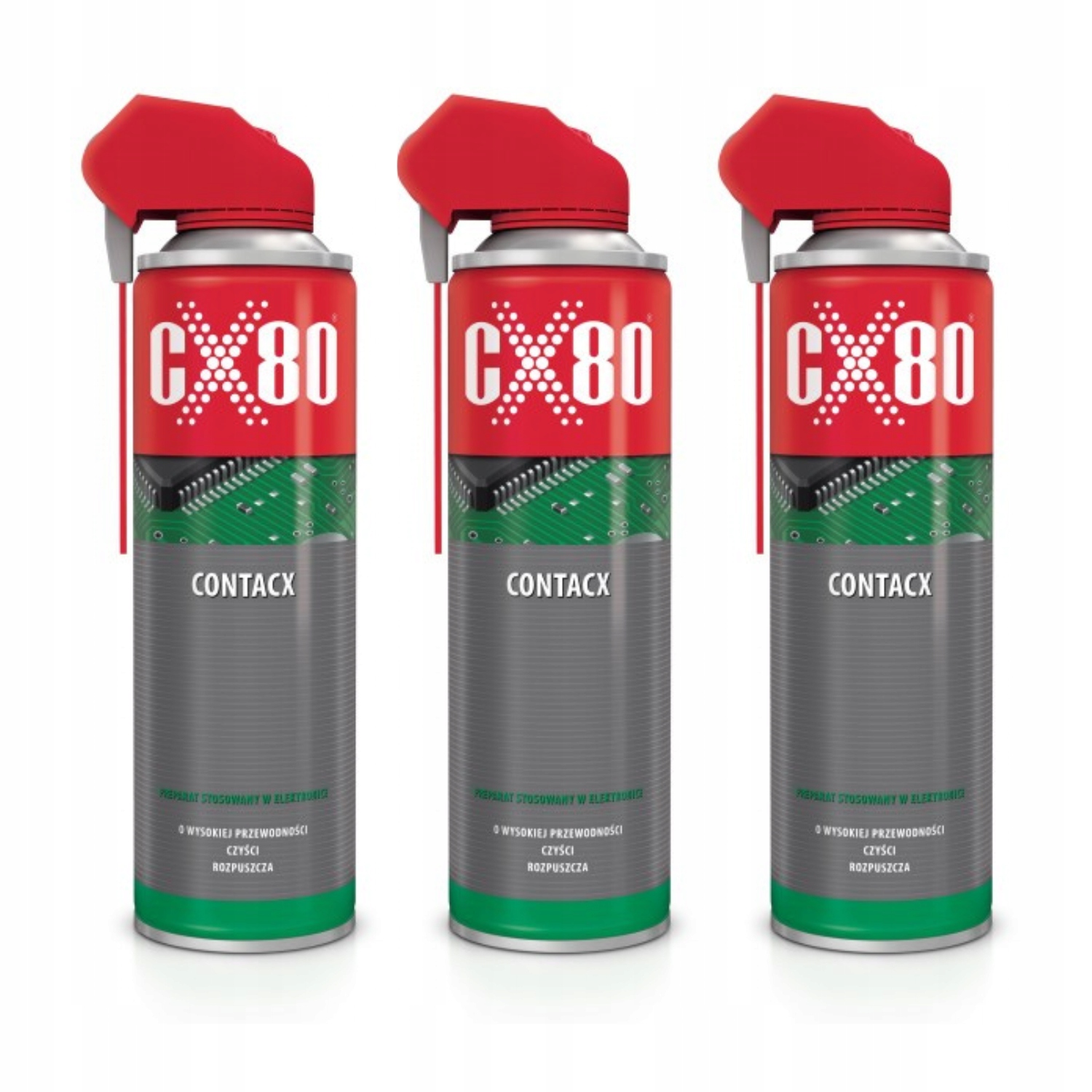 CX80 Contacx Spray do czyszczenia elektroniki płytek drukowanych 500ml x3