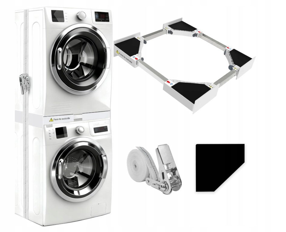 Niuxx Uniwersalny zestaw nakładek, akcesoria do pralki/suszarki (46-66 cm)