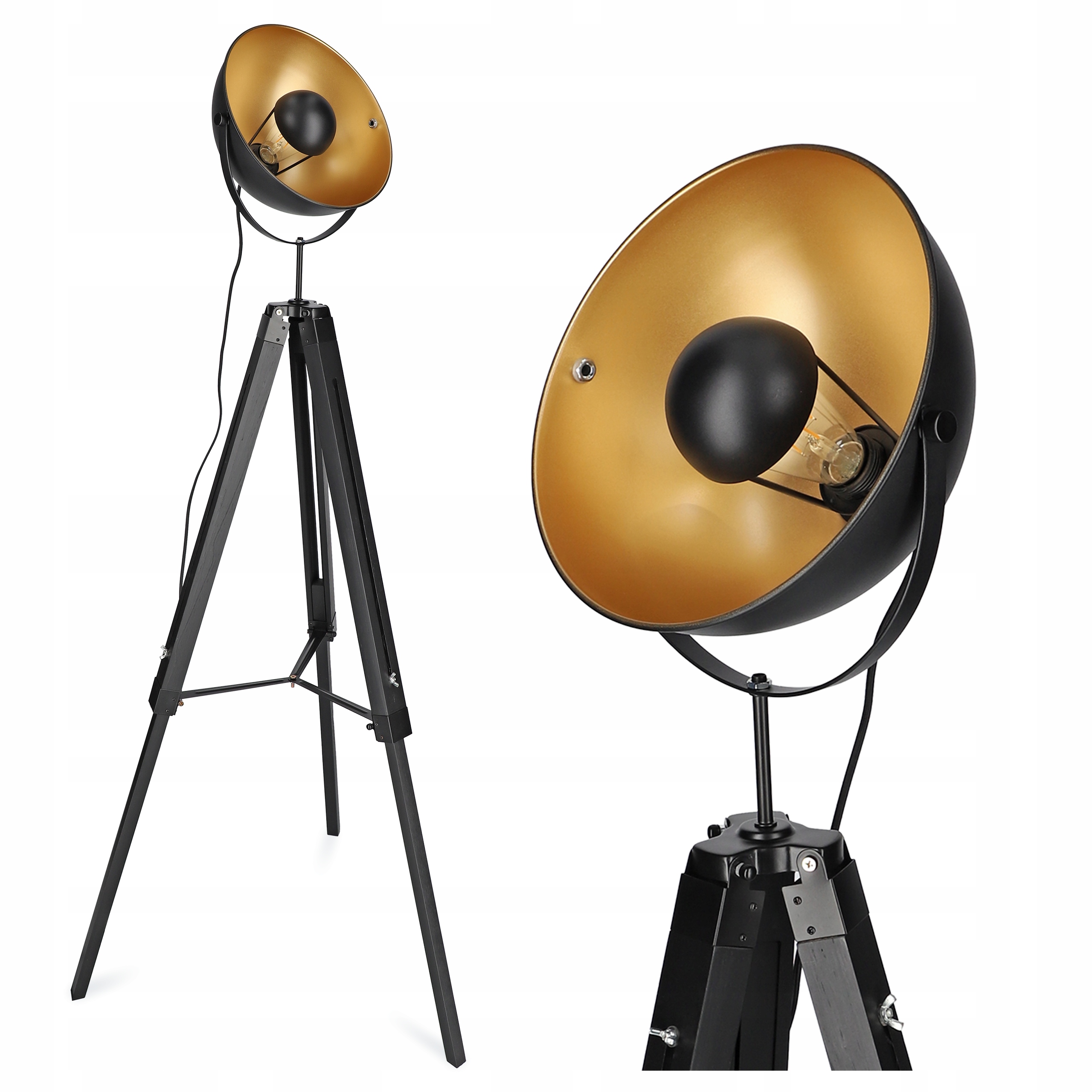 Lampa Stojąca Podłogowa Lampka Led Salonu Reflektor Trójnóg Regulowana E27