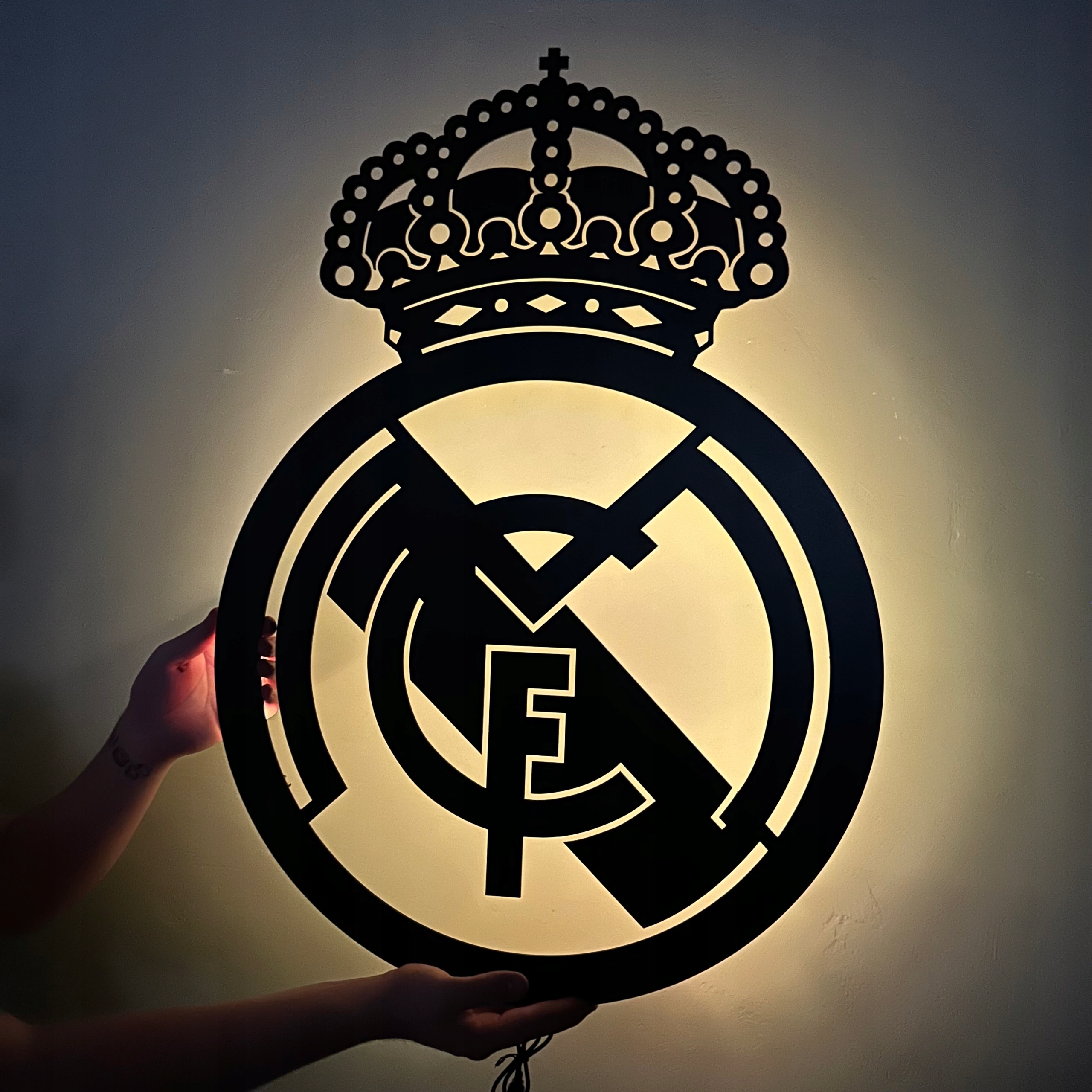 Herb Real Madrid 3D Fotbalový Míč Dárek Noční Lampa Led Dálkové Ovládání