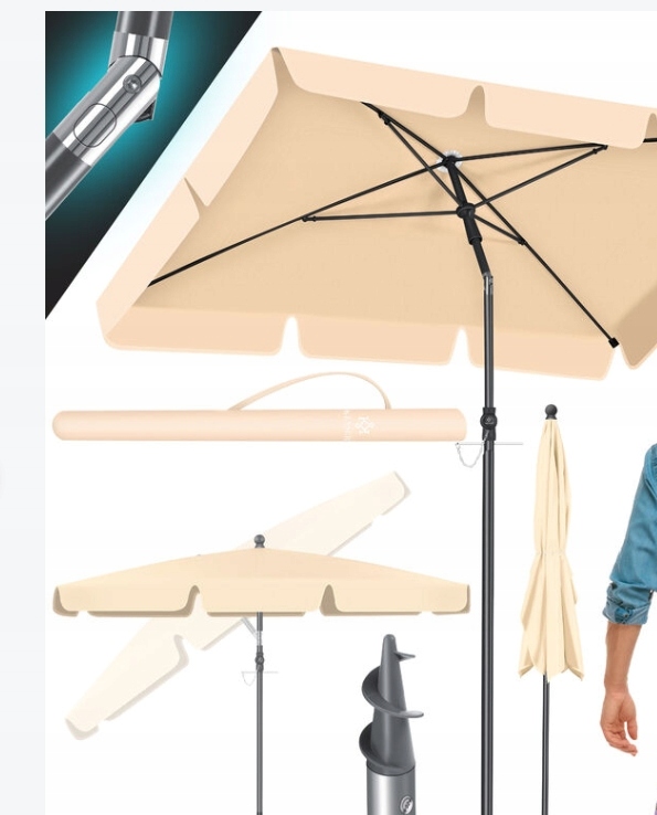 Klasický deštník Kesser béžový, 125 x 160 cm