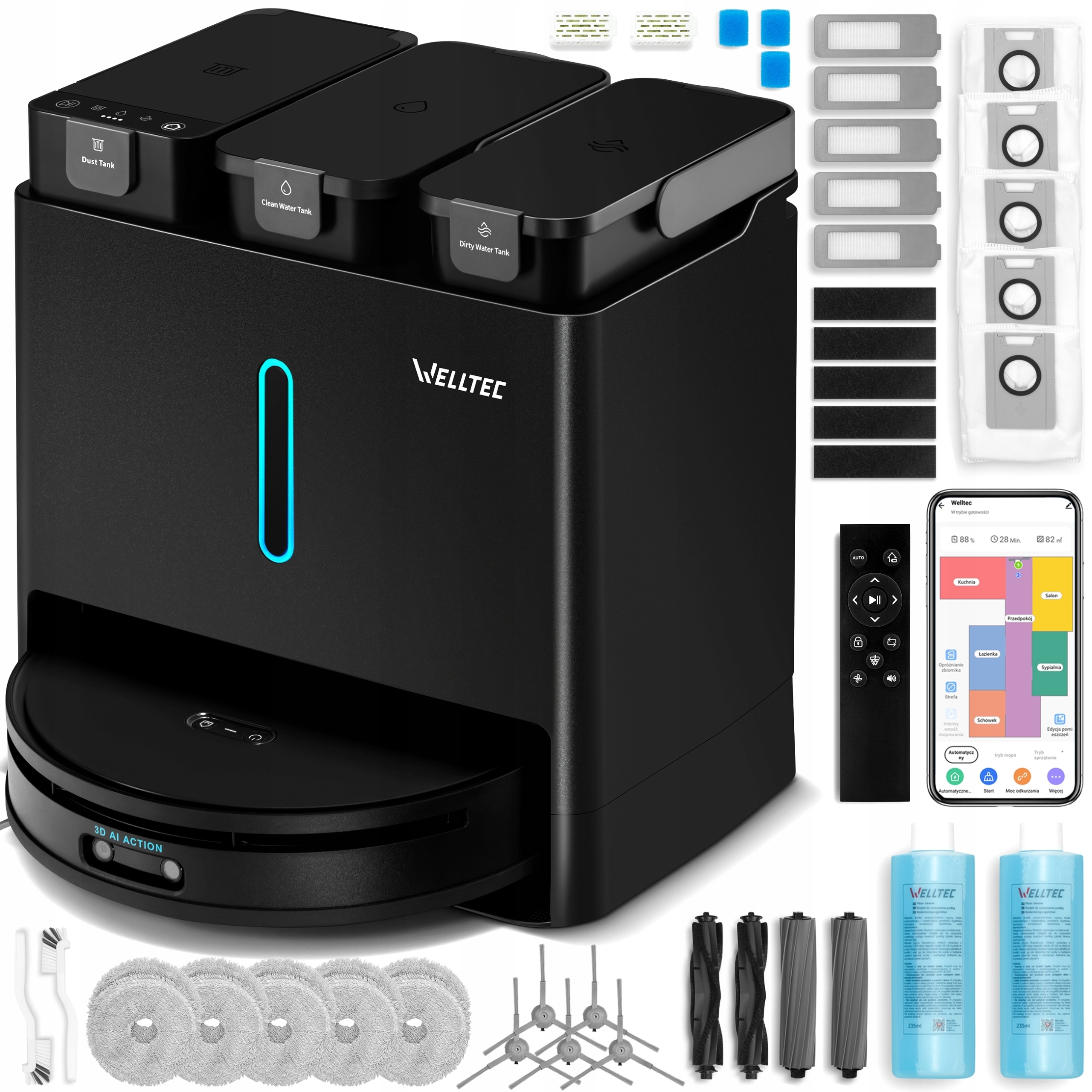 WELLTEC R10 ULTRA МИЙНИЙ РОБОТ + СТАНЦІЯ 8IN1 + АКСЕСУАРИ