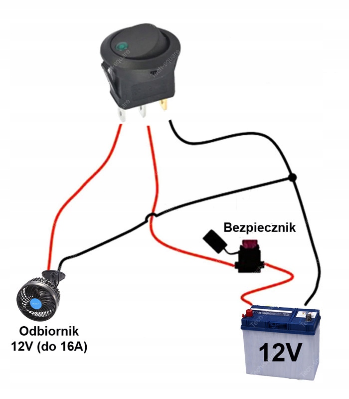 Switch ON OFF włącznik 20A 12V LED żółty Producent Inna