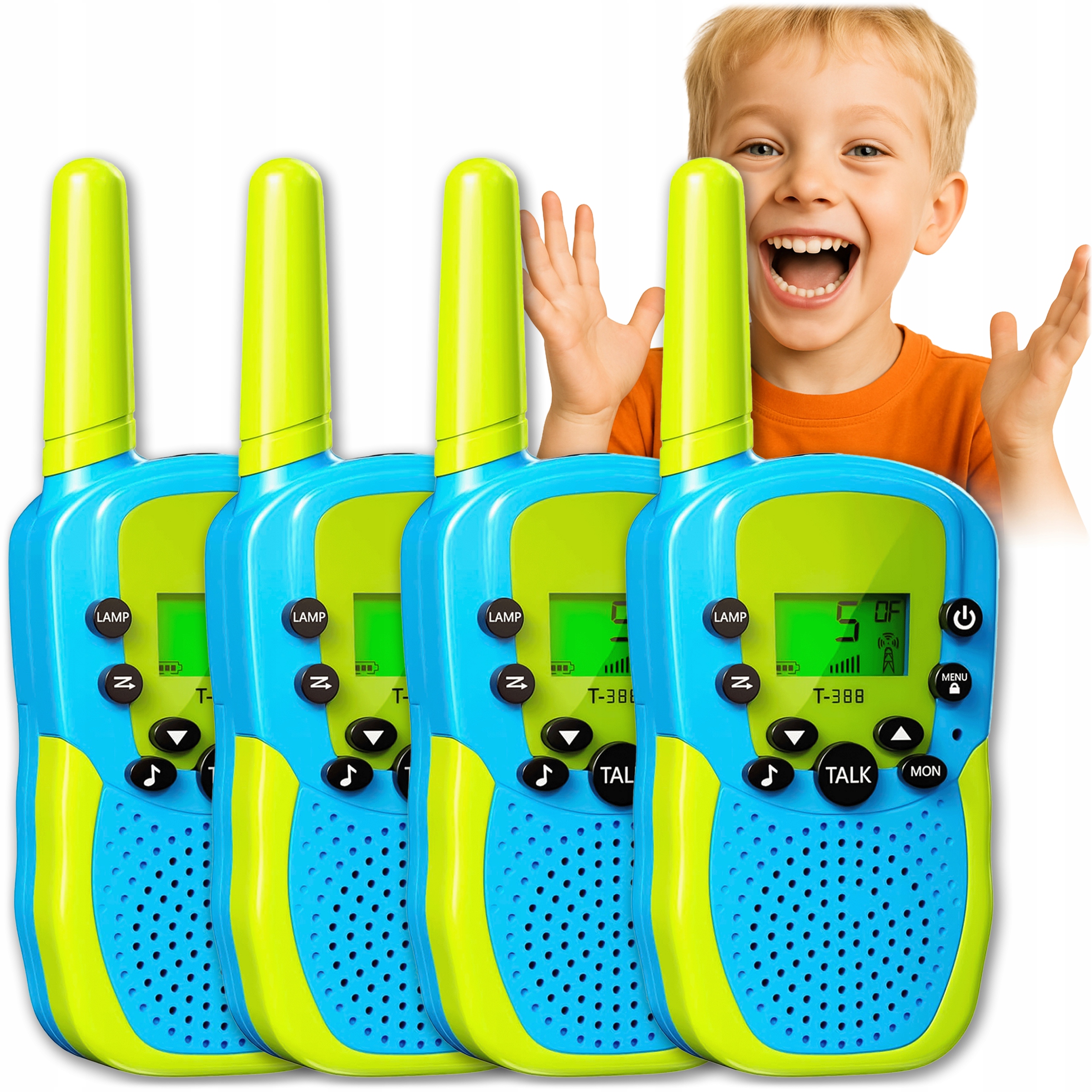 Vysílačka Vysílačka Pro Děti LCD displej Dosah 3 Km 4 Ks