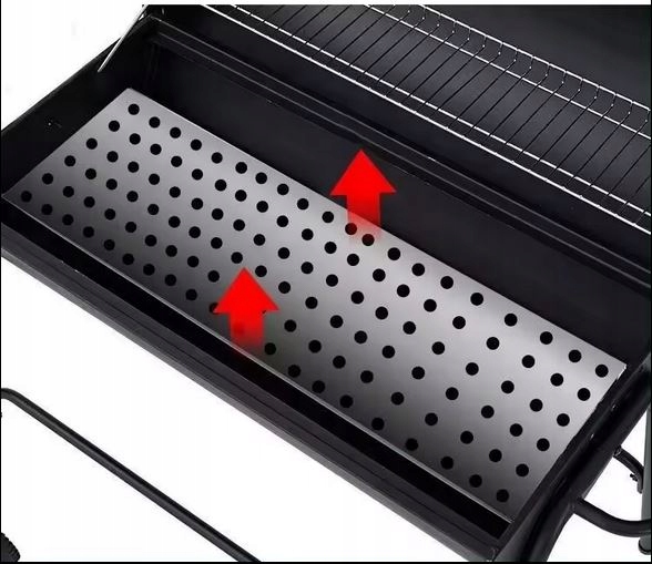 GRILL GRIL WĘGLOWY BECZKA Z WĘDZARNIĄ RUSZT 60x30 CM Waga 14.3 kg