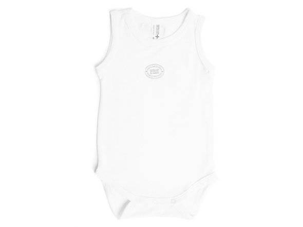

Body bambusowe bez rękawów Białe 12-18m Bamboom