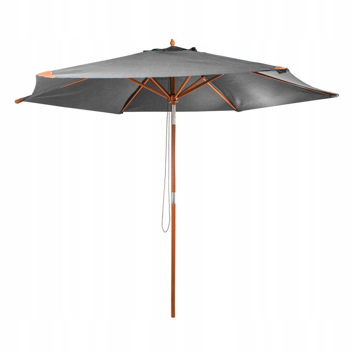 Drevený slnečník s Uv 50+, 300 cm, sivý