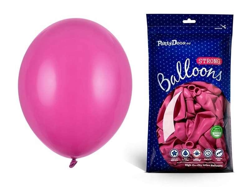 

Balony c. różowe pastelowe 30cm urodziny 10 sztuk
