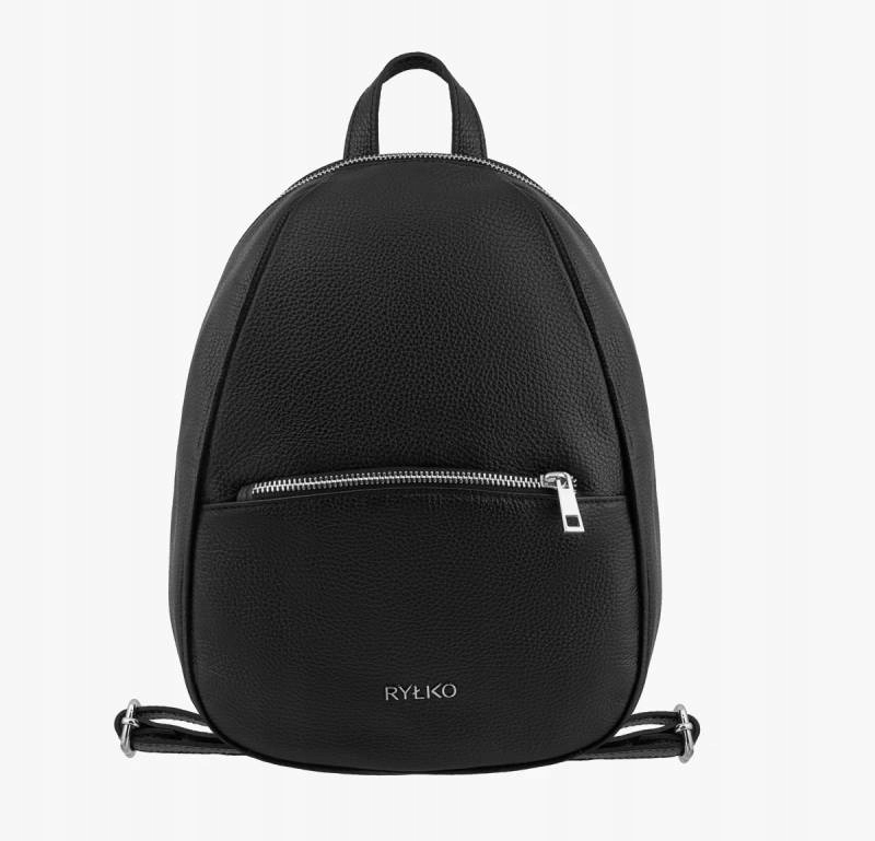 Černý batoh Ryłko R40255TB UV6 z pravé kůže Kochland